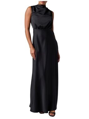 NWT Lulus Ada Satin Zip Back Maxi Dress